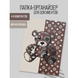 Папка-органайзер для семейных документов на 4-8 комплектов «Мишка Brown»